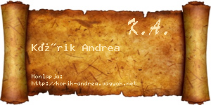 Kórik Andrea névjegykártya