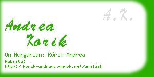 andrea korik business card