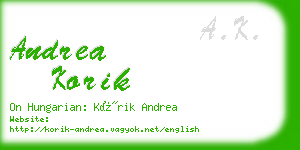 andrea korik business card